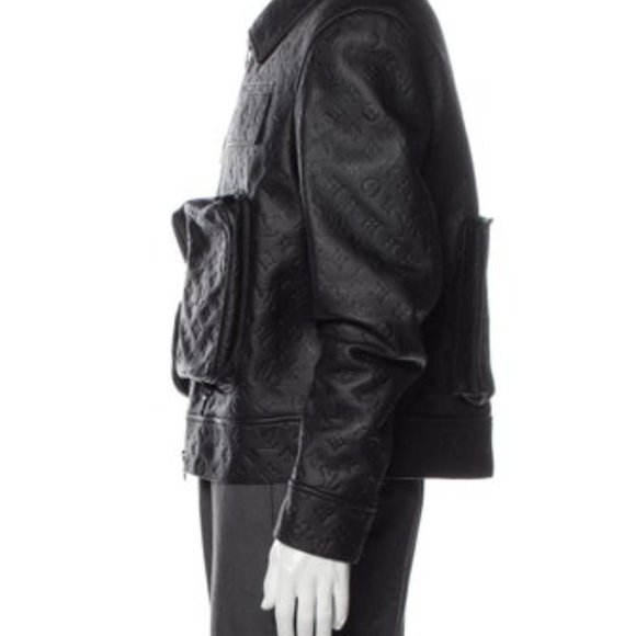 LOUIS VUITTON 2020 Monogram Embossed Utility Moto Jacket - Picture 2 of 5